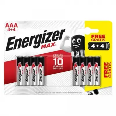 Energizer Max AAA Alkalin İnce Pil 4 Alana 4 Bedava 8'li Paket - 1