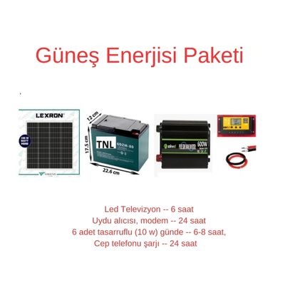 Güneş Enerjisi Paketi / Günlük 1 Kw Enerji YAZ KULLANIM - 1