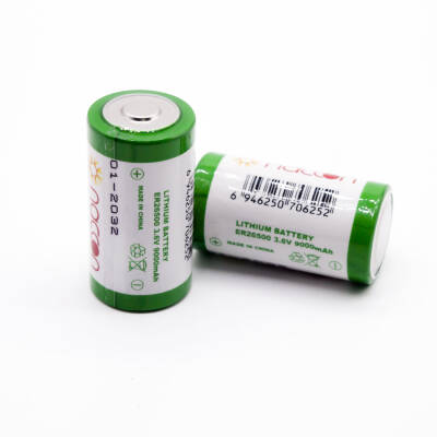 50 Adet Naccon Er26500 C Sıze 3.6 V 9000Mah Lithium Sayaç Pili - 1