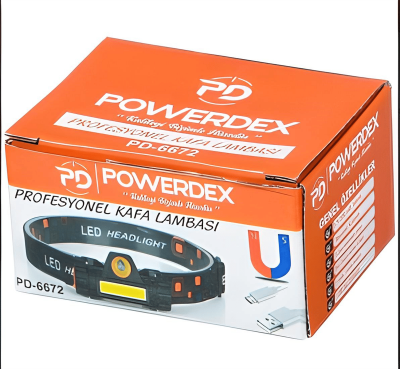 Powerdex PD-6672 Profesyonel Şarjlı Mıknatıslı Su Geçirmez Kafa Lambası - 2