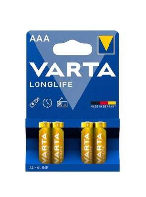 Varta 4103 Longlife Alkalin AAA İnce Kalem Pil 4lü Blister 10lu - 1