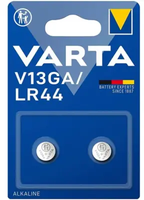 Varta LR44 V13GA AG13 Alkalin Pil 2li Paket 10lu - 1