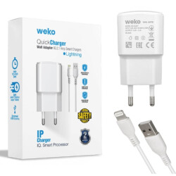 Weko 2.1 Amper Şarj Başlık Adaptörü + Lightning Kablo - 1