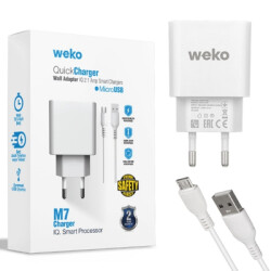 Weko 2.1 Amper Şarj Başlık Adaptörü + Micro USB Kablo - 1