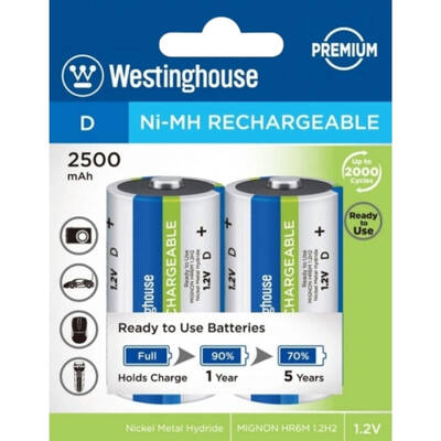 Westinghouse D Boy Şarjlı Pil - 1